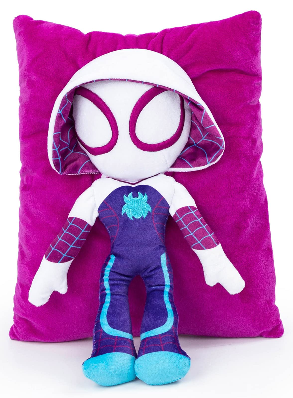 Marvel Spidey & His Amazing Friends Gwen Ghost Spider 3D Snuggle Pillow - Super Soft Plush Pillow - Measures 15 Inches