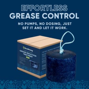 Eco Strong Commercial Grease Trap Treatment | Interceptor Grease Cleaner | Drop In Microbial Block Continually Digests Fats & Eliminate Odors (2 lbs)