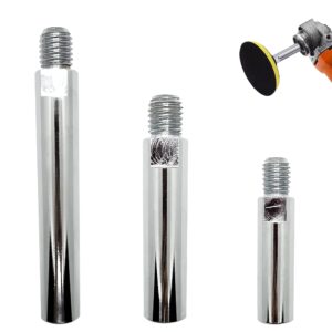 3 pcs 5/8"-11 thread angle grinder extension shaft, rotary extension shaft set, angle grinder extension connecting rod, for polisher and angle grinder, 3.1 inch, 3.9 inch, 5.5 inch (silver)