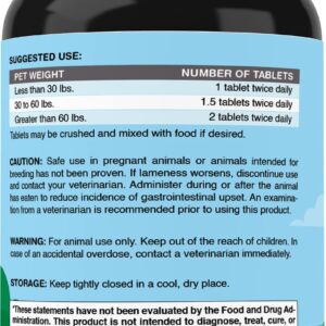 Vitamatic Maximum Strength Joint & Hip Health Supplement for Dogs - 120 Chicken Flavored Tablets - Made with: Glucosamine, Chondroitin, MSM, Hyaluronic Acid, Manganese, Bromelain. White Willow & Yucca