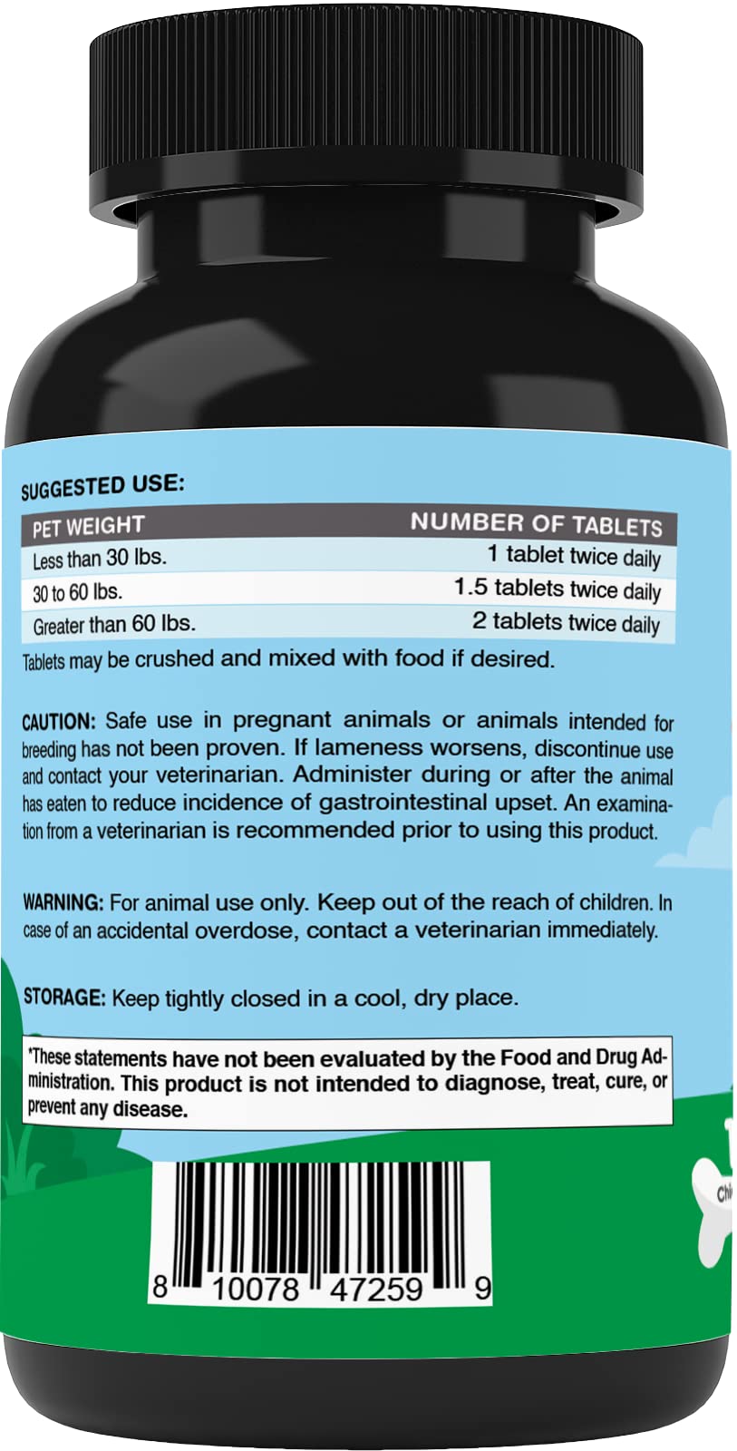 Vitamatic Maximum Strength Joint & Hip Health Supplement for Dogs - 120 Chicken Flavored Tablets - Made with: Glucosamine, Chondroitin, MSM, Hyaluronic Acid, Manganese, Bromelain. White Willow & Yucca