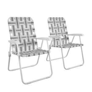 novogratz poolside gossip, priscilla folding chairs, 2-pack, gray