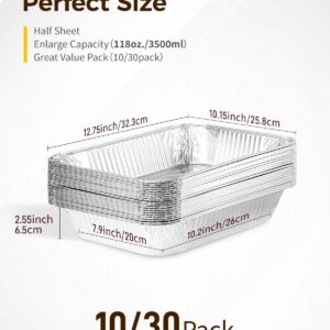 katbite Heavy Duty 9x13 Aluminum Pans (10-Pack) - Premium Disposable Foil Baking Pans for Cooking, Heating, Storing & Prepping Food