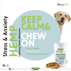 Munchies Paws Dog Treats Stress Relief Made in USA Stress and Anxiety Organic Hemp 300 Count (Peanut Butter)