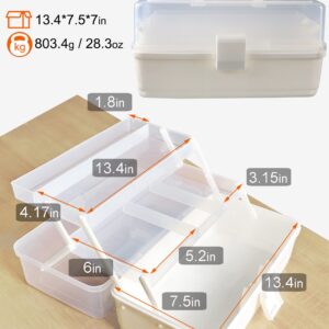 Sjqecyfv Sewing Box Art Craft Organizers Storage Box 3 Layer Tackle Box Organizer Nail Organizer Tool Box with Handle