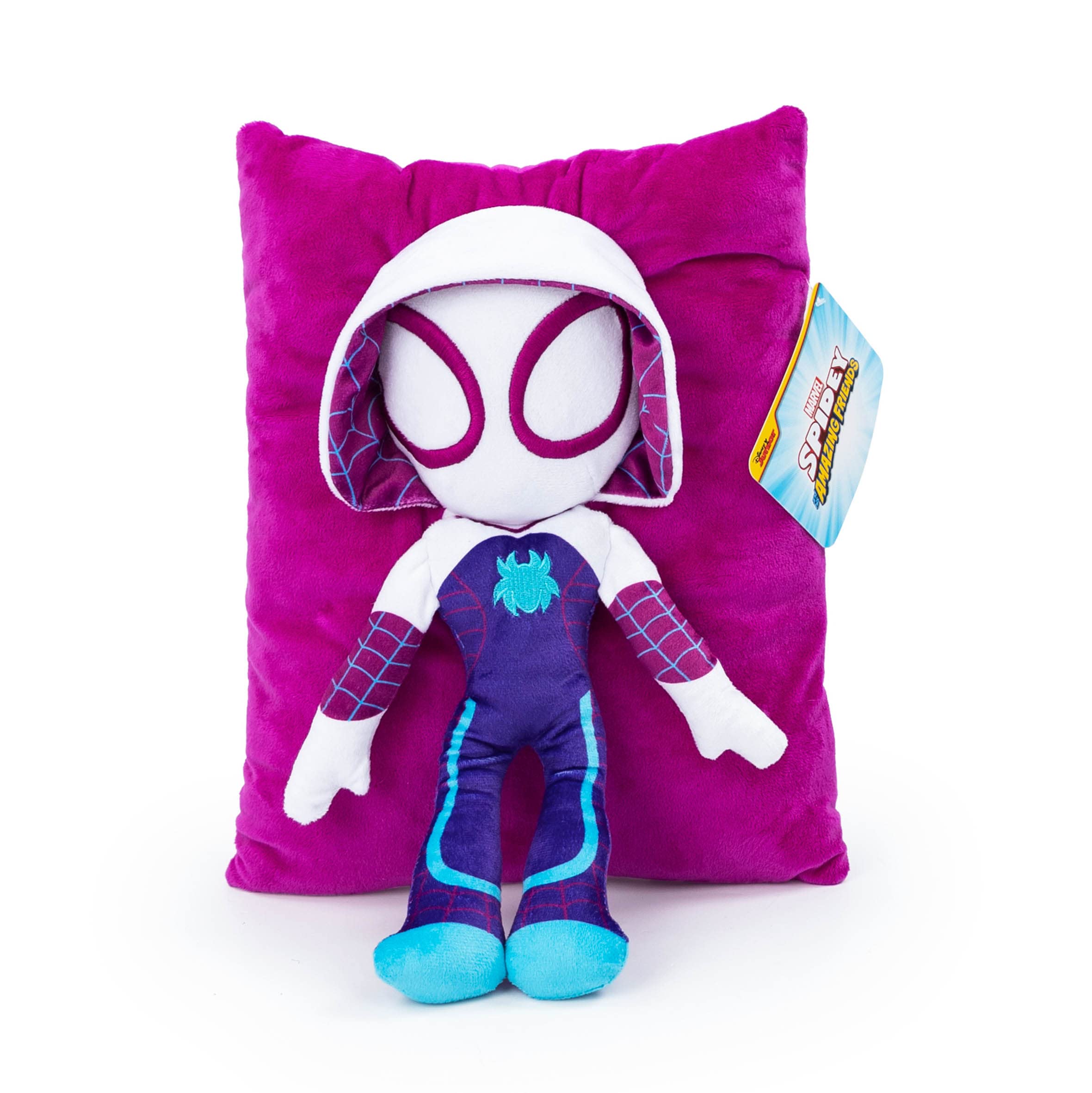 Marvel Spidey & His Amazing Friends Gwen Ghost Spider 3D Snuggle Pillow - Super Soft Plush Pillow - Measures 15 Inches