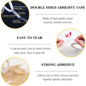 Double Sided Tape for Crafts, 6 Rolls Multi-Size Double-Sided Adhesive Tape for Arts, Photography, Gift Box, Scrapbooking, Card Making, Paper Backing