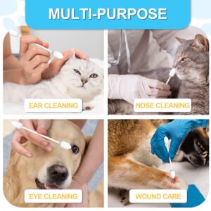 Dog Ear Cleaner dog ear infection treatment Gourd-shaped swabs prevent accidental injury to the ear canal for safer cleaning of your pet's ears. Specifically designed for dogs and cats, L 56 Pcs