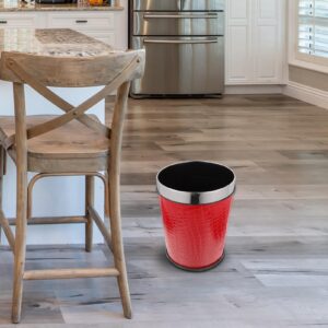 Operitacx Vintage Household Trash Can Lidless Retro Garbage Bin Kitchen Bathroom Office Bedroom Waste Bucket