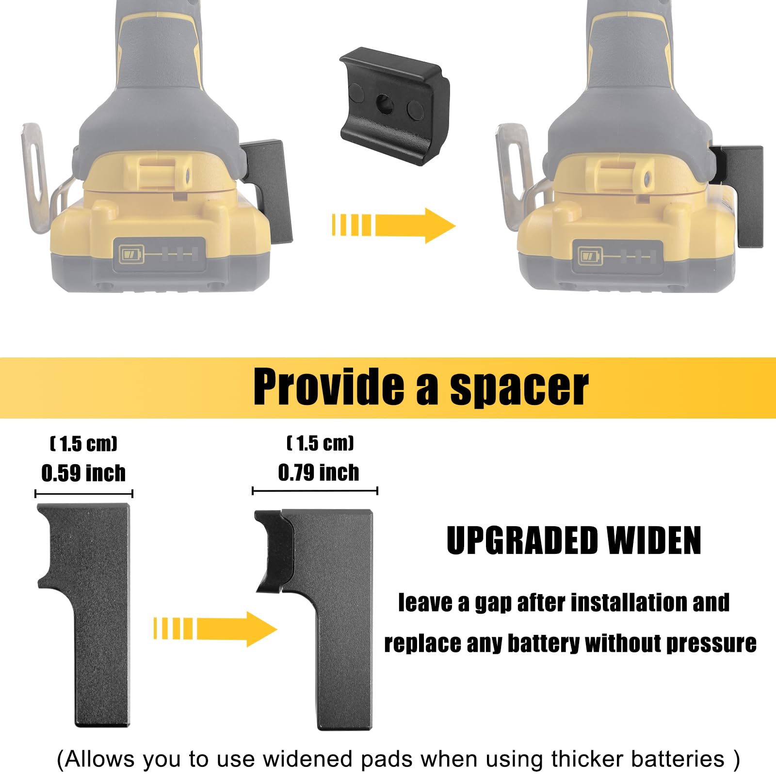 Aluminum 1/4-Inch Hex Bits Holders Fit for Dewalt Wrox Cordless Impacts Screwdrivers, Powerful Magnet Drill Bit Sleeve Organizer,Easy Access to Hex Screw Bit Storage on side of Power Drill,Right Side