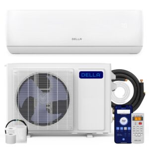 della motto series 18000 btu wifi enabled mini split 19 seer2 cools up to 1000 sq.ft, 208-230v, works with alexa, air conditioner & heater with pre-charged heat pump (r32 refrigerant)