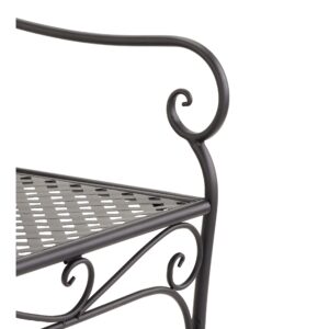 The Lakeside Collection Outdoor Garden Patio Metal Scrolled Bench, 40 1/2" Wide with 400 lb Capacity, Black