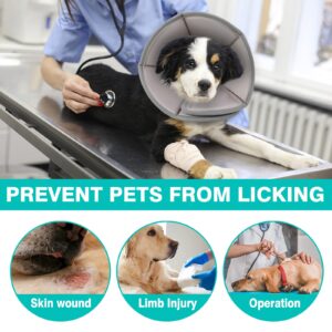 Soft Dog Cone Pet Cone Dog Recovery Collar Cone for Dogs After Surgery,Adjustable Cone Collar Dogs Elizabethan Collar