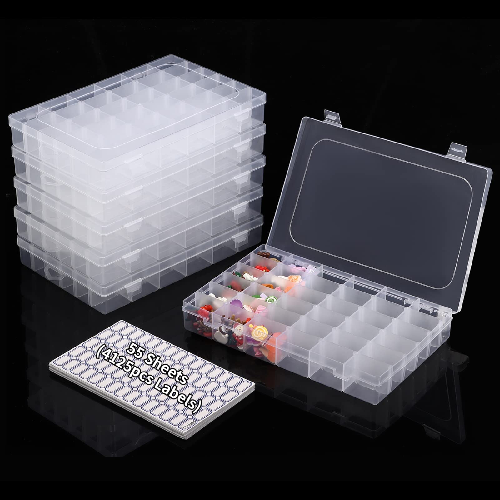 Anjetan 36 Grids Clear Plastic Organizer Box