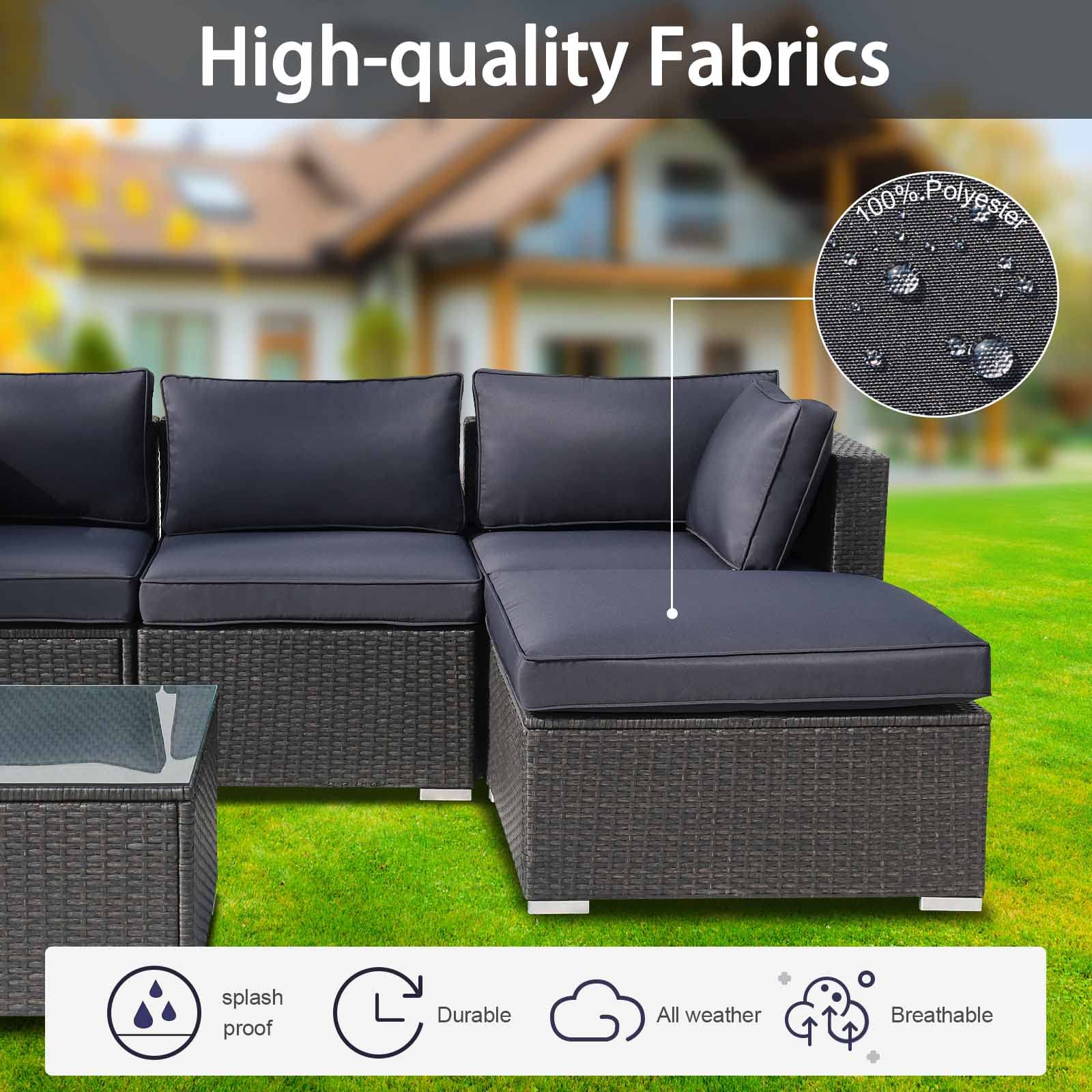 FKSLIFE Outdoor Couch Cushions Covers,11Pieces Outdoor Patio Cushion Covers Replacement Waterproof Sofa Cushions,Furniture Covers Cushion Slipcovers Set(Dark Grey)