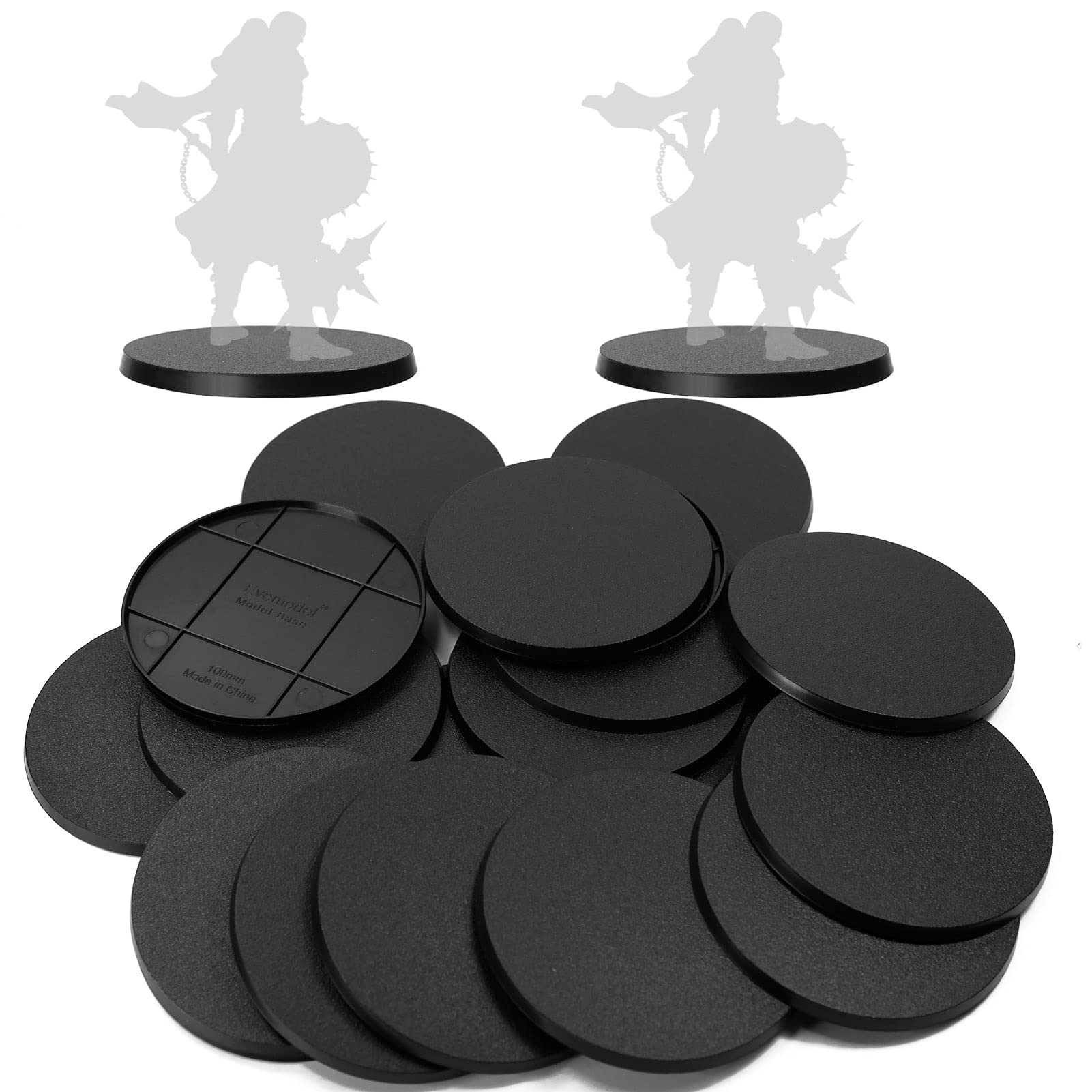 Evemodel 100mm 5pcs Round ABS Plastic Model Bases for Wargame Tabletop Military Simulation Scene