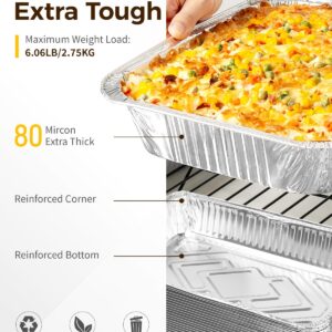 katbite Heavy Duty 9x13 Aluminum Pans (10-Pack) - Premium Disposable Foil Baking Pans for Cooking, Heating, Storing & Prepping Food