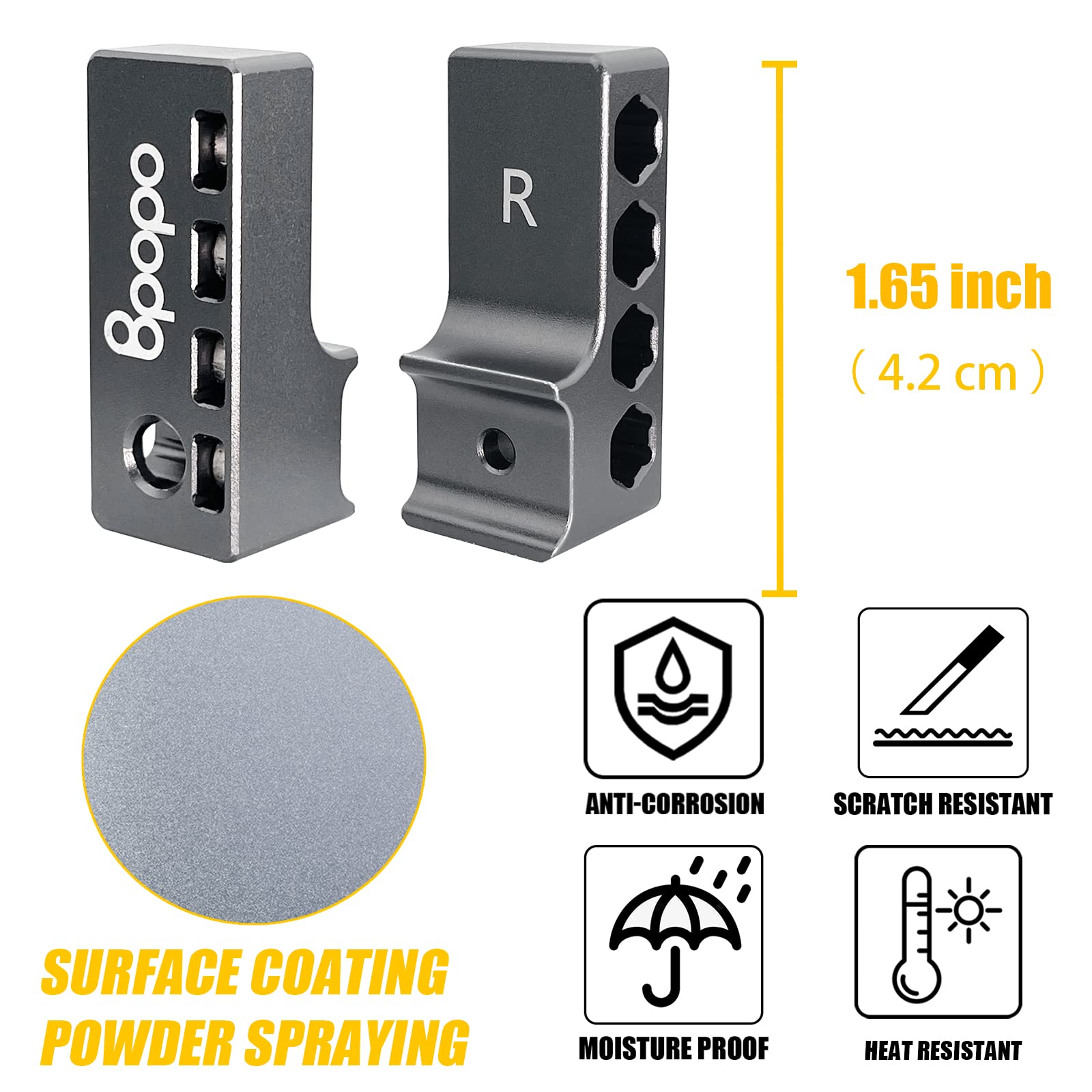 Aluminum 1/4-Inch Hex Bits Holders Fit for Dewalt Wrox Cordless Impacts Screwdrivers, Powerful Magnet Drill Bit Sleeve Organizer,Easy Access to Hex Screw Bit Storage on side of Power Drill,Right Side