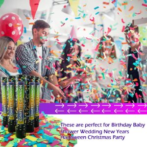 12 Inch Confetti Cannon Multicolor Confetti Popper Party Shooter for Wedding Birthday Graduation Celebration, 5 Pack Biodegradable Confetti Shooter Launches 20-26 ft