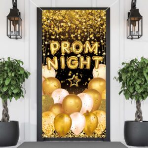 prom door cover prom decorations 2024 prom send off decorations 2024 gold and black balloons decorations photography door banner farmhouse holiday high school college decor for home office