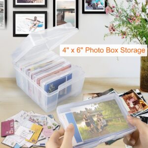 Sjqecyfv Photo Storage Box 4x6 Pictures Organizers Case Photo Keeper Container Box Seed Storage Organizer Craft Storage Boxes (Clear)