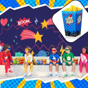 24 Pcs Hero Theme Popcorn Boxes Hero Party Supplies Snack Treat Box Cookie Box Popcorn Containers for Kids Adults Candy Baby Shower Favor Birthday Party Supplies