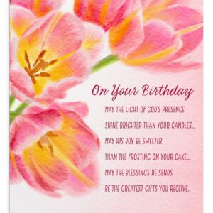 DaySpring - There is No One Like You - 4 Floral Birthday Card Assortment with Scripture - 12 Birthday Boxed Cards & Envelopes (U1199)