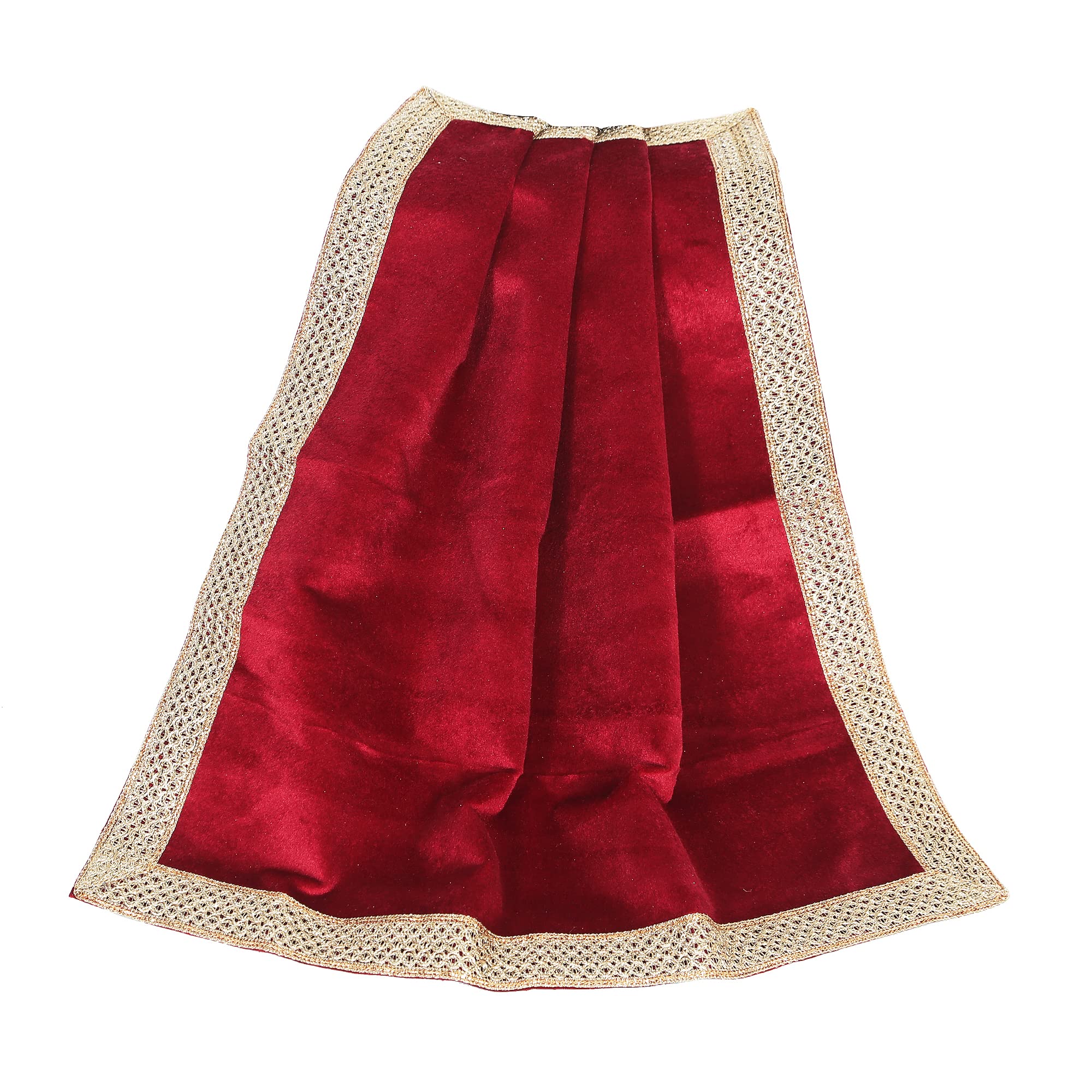 Indian Consigners Small Solid Color Velvet Cloth for Multipurpose Use (Red)