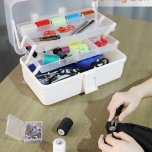 Sjqecyfv Sewing Box Art Craft Organizers Storage Box 3 Layer Tackle Box Organizer Nail Organizer Tool Box with Handle