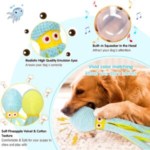 VIWIK Dog Toys for Chewers, Puppy Toys for Boredom and Stimulating, Dog Squeaky Toys Octopus, Interactive Dog Toys for Smart Dogs, Soft Plush Dog Chew Toys, for Dogs