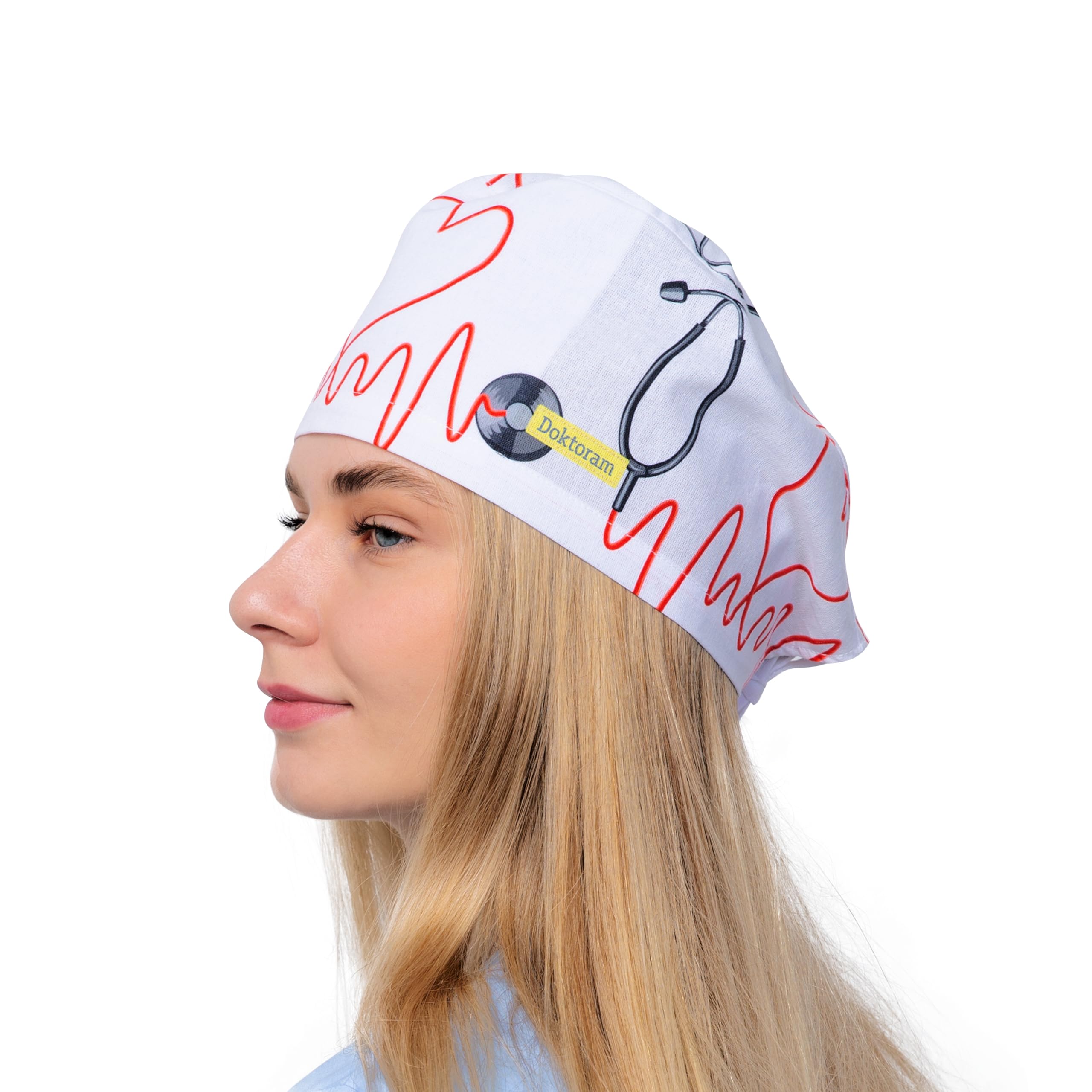 Stethoscope Print Scrub Cap - Perfect Hat for Nurses, Doctors and EMTs…