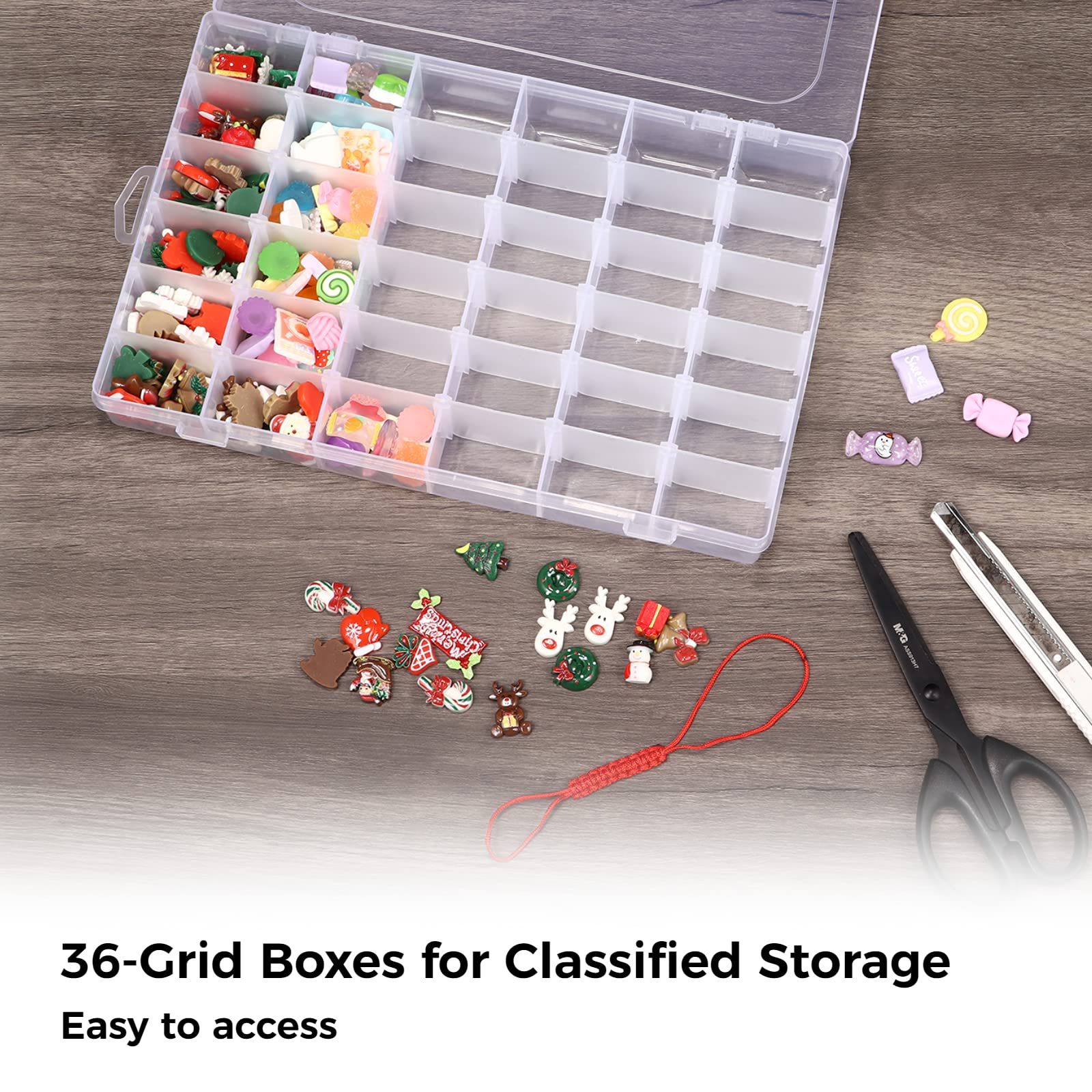 Anjetan 36 Grids Clear Plastic Organizer Box