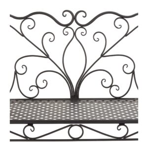 The Lakeside Collection Outdoor Garden Patio Metal Scrolled Bench, 40 1/2" Wide with 400 lb Capacity, Black