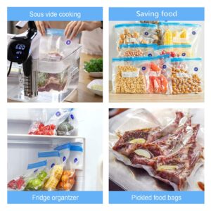 Domsanistor Sous Vide Bags Reusable, 20 PCS Vacuum Sealer Bags for Food with 6 Sealing Clips, Food Vacuum Sealer Bags for Food Storage & Sous Vide Cooking, BPA Free(11.8 * 13.4 inch)