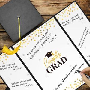 Vlipoeasn 2024 Graduation Guest Book Alternative Signature Congrats Certificate Black Gold Class of 2024 Graduation Party Supplies Guest Book for College High School Unique Graduation Gift for Friends