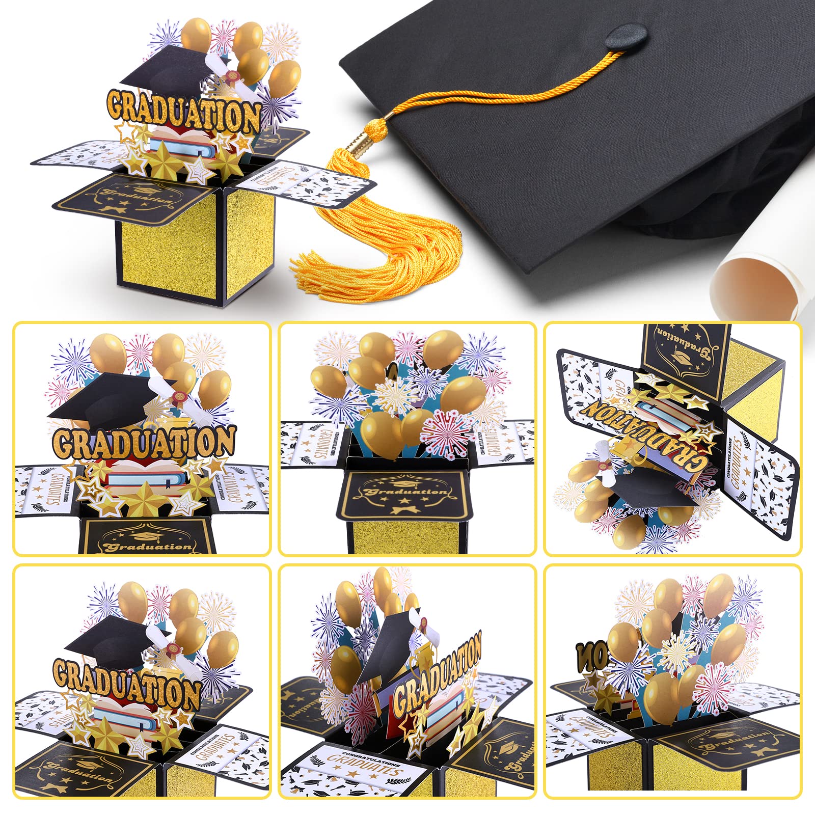 Kesote Graduation Pop Up Card with Envelope, 3D Card for Graduation Congrats Grad Card, Pop Up Graduation Card 2024 for High School College University PHD Graduates