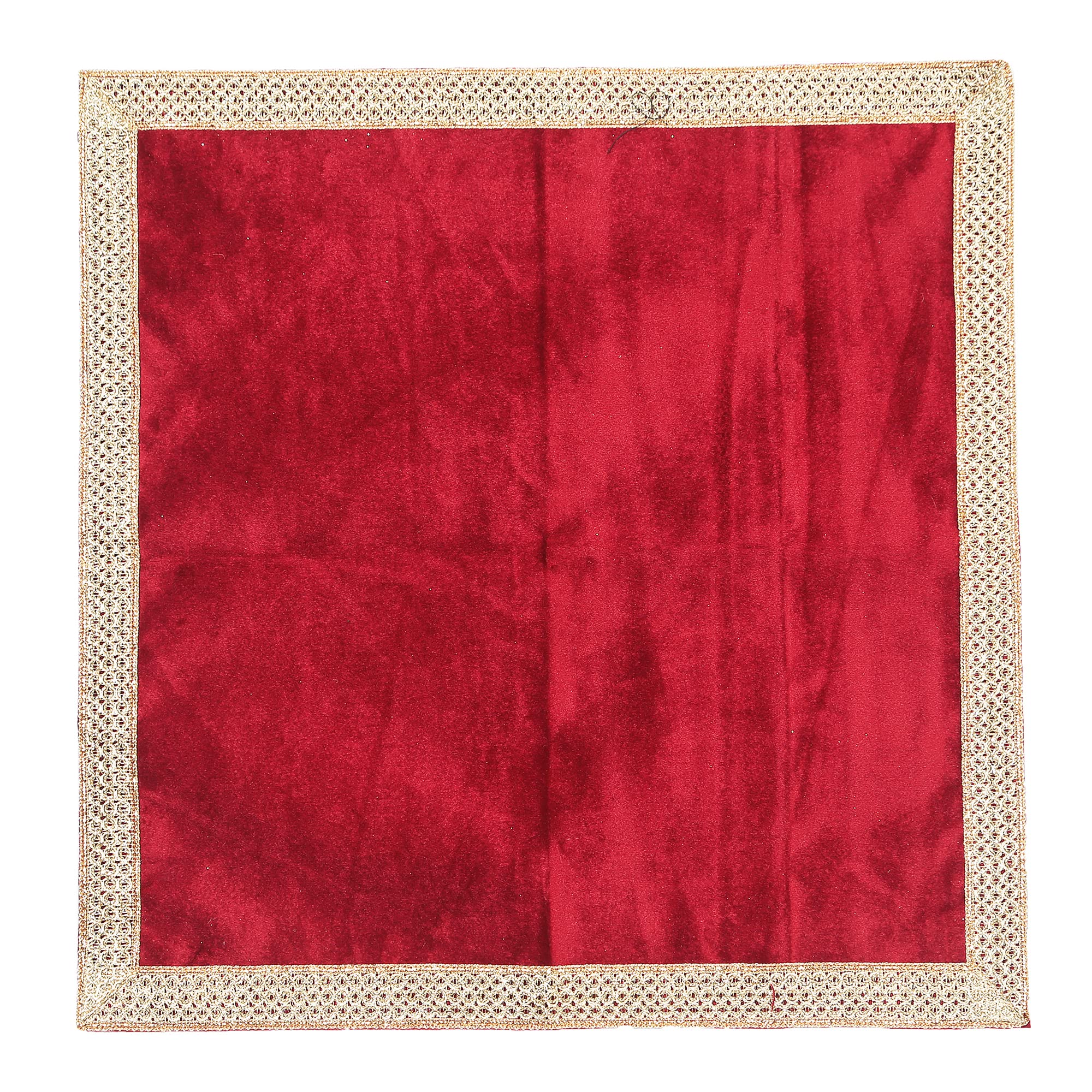 Indian Consigners Small Solid Color Velvet Cloth for Multipurpose Use (Red)