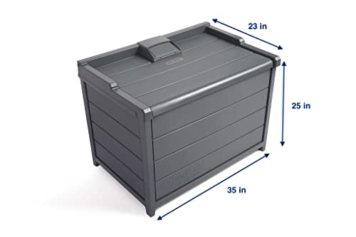 BenchSentry by Genie Package Delivery Box for Outside - Protects Packages from Theft and Weather Damage - Slate