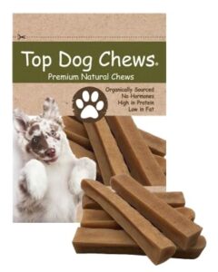 top dog chews – medium himalayan yak cheese for dogs, 100% natural & long-lasting dog treats, gluten free & digestible cheese sticks, sold by the pound (1lb, ~5 dog chews)