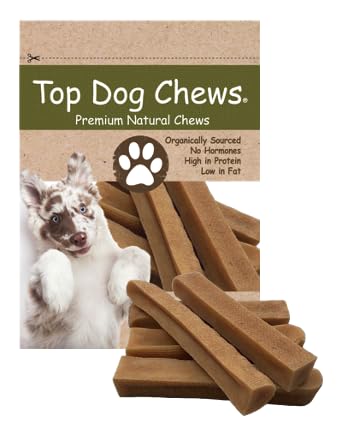 Top Dog Chews – Medium Himalayan Yak Cheese for Dogs, 100% Natural & Long-Lasting Dog Treats, Gluten Free & Digestible Cheese Sticks, Sold by The Pound (1LB, ~5 Dog Chews)