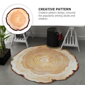 Veemoon Tree Ring Rug Creative Tree Carpet Rustic Wood Floor Mat Round Annual Rugs Home Decorative Carpets for Kitchen Living Room Bedroom (1 M)