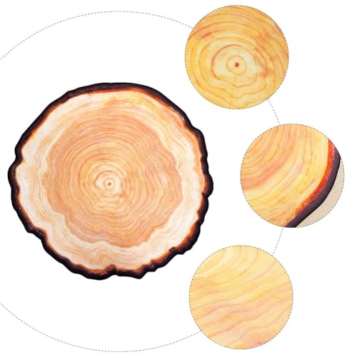 Veemoon Tree Ring Rug Creative Tree Carpet Rustic Wood Floor Mat Round Annual Rugs Home Decorative Carpets for Kitchen Living Room Bedroom (1 M)