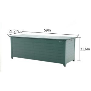 OUTEROOM Multifunctional Deck Box, Outdoor Box, Outdoor Storage Container for Patio Furniture, Outdoor Cushions, Garden Tools (150D, Apple Green)