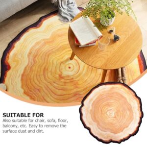 Veemoon Tree Ring Rug Creative Tree Carpet Rustic Wood Floor Mat Round Annual Rugs Home Decorative Carpets for Kitchen Living Room Bedroom (1 M)