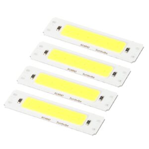 patikil 2w dc 5v led chip bulb,aluminum cob lamps bulb white light 6500k 200lm 400ma 60x15mm for home reading, landscape light - 4 pack