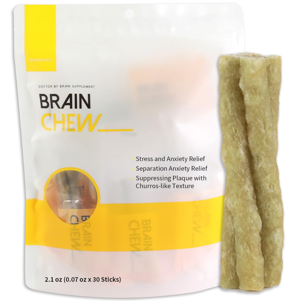 Doctor by Brain Chew, Dental Dog Treats with Relaxant Supplement for Small/Medium Dogs – Freshens Breath, Supports Relieving Stress