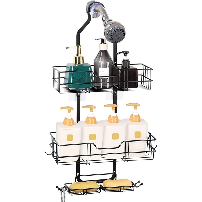 Overstock 3-Tier Bathroom Shower Caddy Black