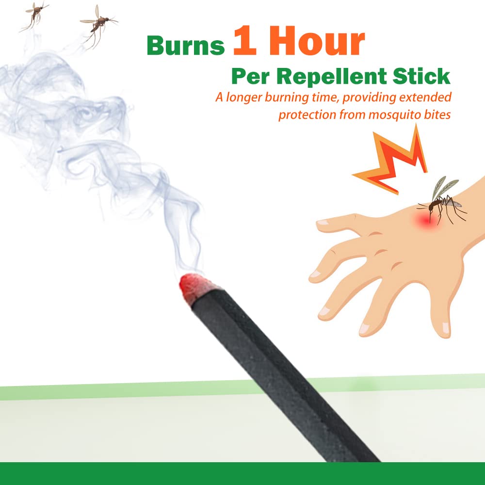 SEEKBIT Mosquito Repellent Outdoor Patio, 2X Thicker Natural Mosquito Repellent Sticks, Citronella Incense Sticks Plant Based, Non Toxic DEET Free, Bug Fly Repellent for Outdoor Yard Picnic, 60 Pack