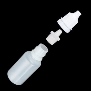 ABuff 100PCS Plastic Dropper Bottle 10ml Dropper Bottles White Empty Eye Dropper Bottle with Childproof Cap, Small LDPE Plastic Thin Tip Dropper Bottles, BPA Free