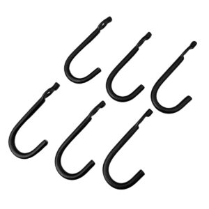 Hand Forged Metal Wall Hook Set of 6 Pcs Wrought Iron Handmade Wall Mounted Towel Hooks Rack Black Finish Wall Hooks by Living Ideas